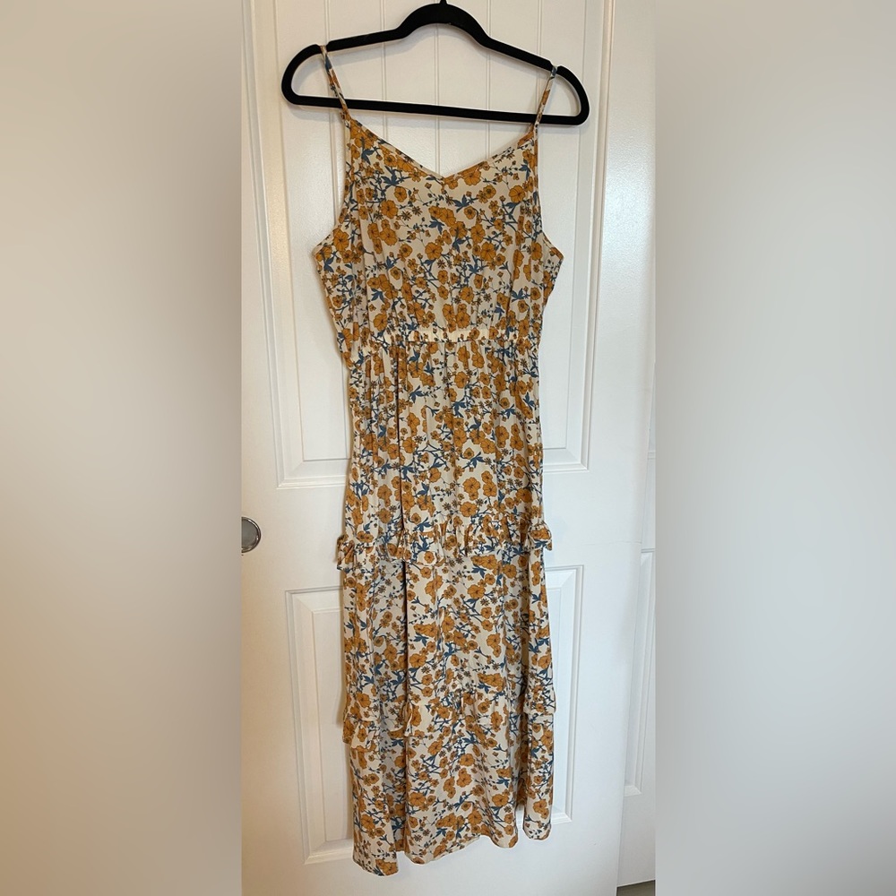 Hayden Ivory Dress with Yellow Floral Print